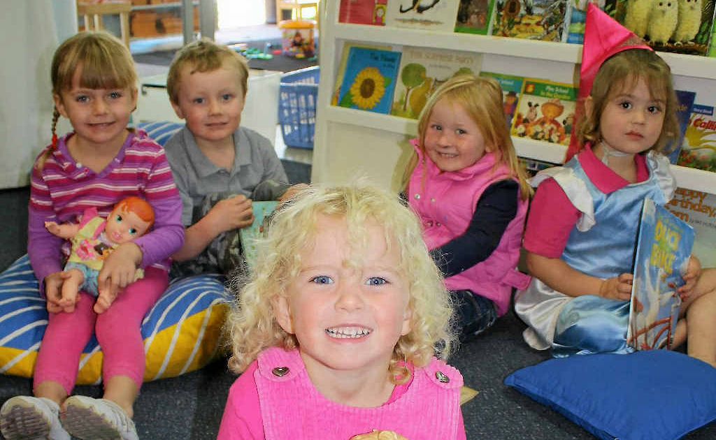 Community Kindy kids Megan Crother (front) with classmates Caitlyn Rhodes, Lachlan Fritz, Madelon Weier and Amelia King. Community Kindy kids Megan Crother (front) with classmates Caitlyn Rhodes, Lachlan Fritz, Madelon Weier and Amelia King.